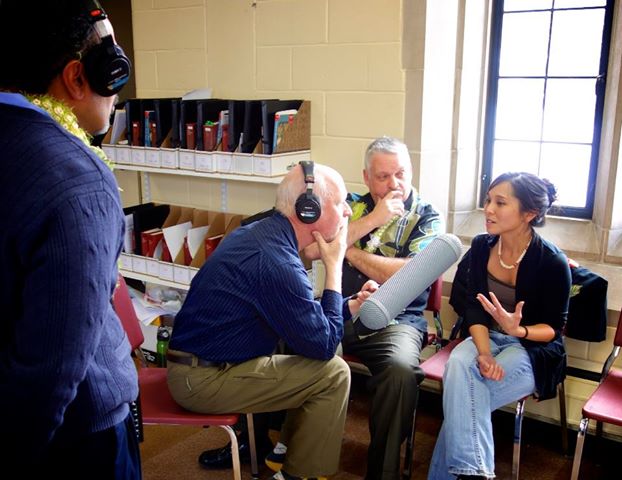 Dan Olson and David Cazares from MPR visit a Lau Hawaiian Collective rehearsal